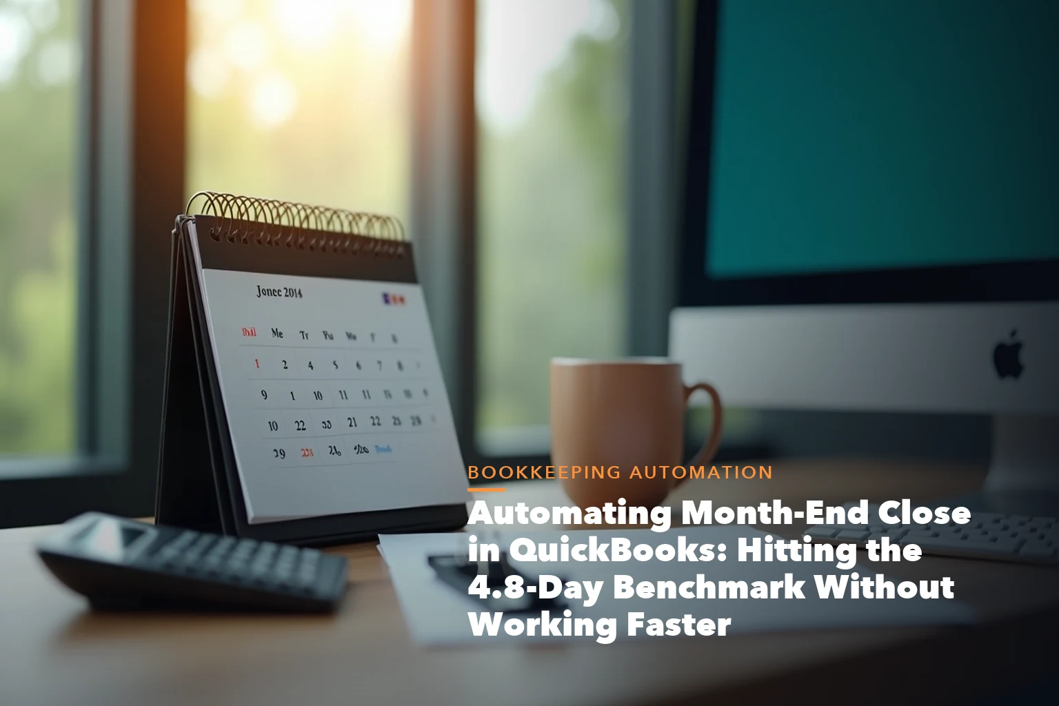 Business guide visual with process steps and compliance records for Automating Month-End Close QuickBooks