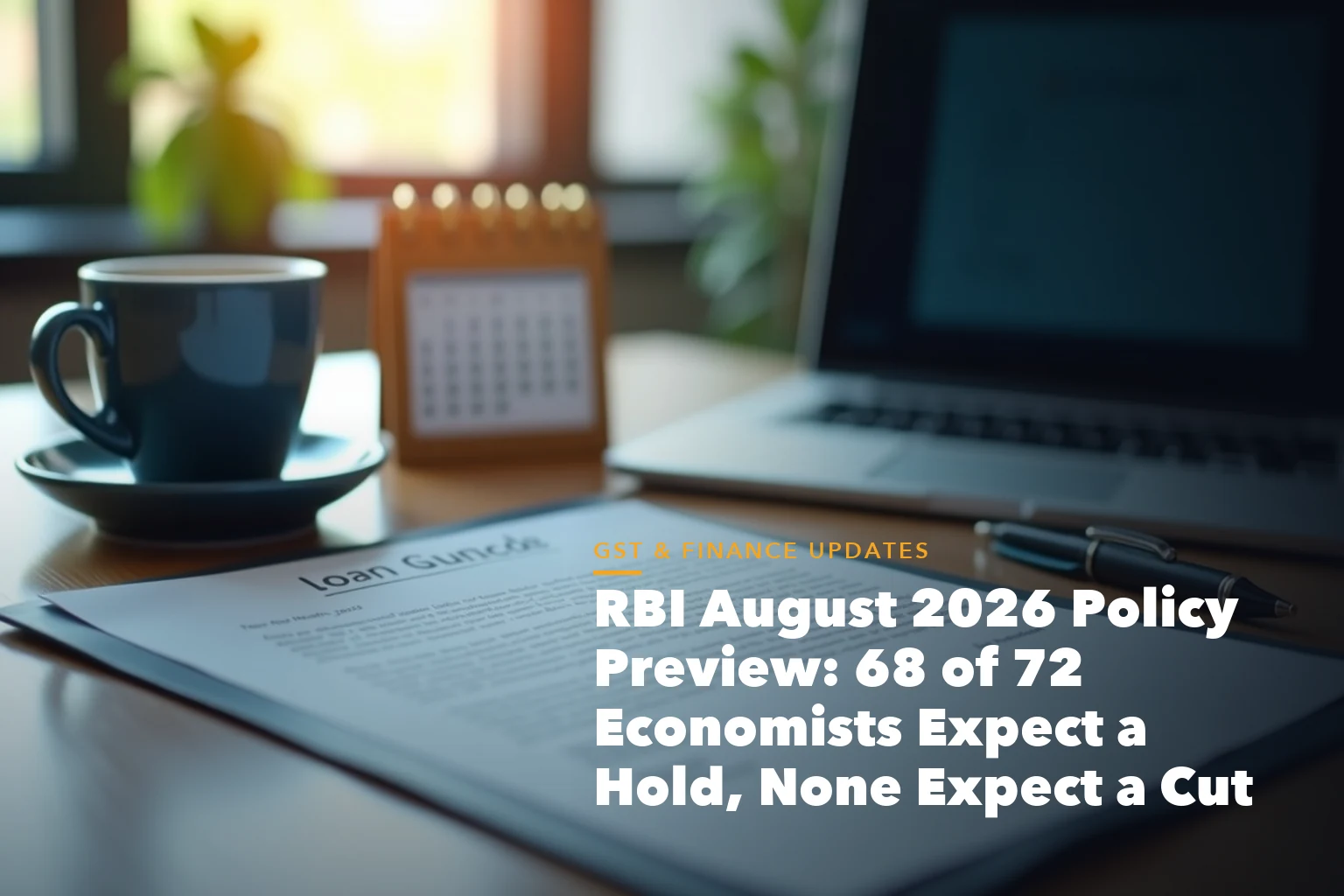 Business guide visual with process steps and compliance records for RBI August 2026 Policy Preview Economists