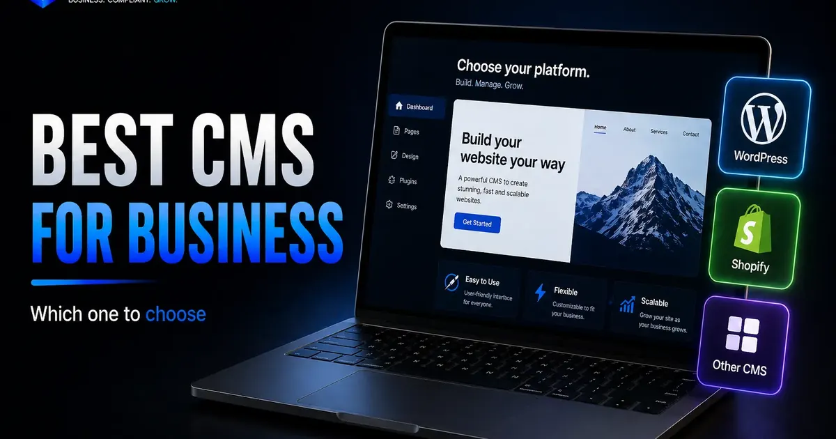 Best CMS for small business visual comparing WordPress Shopify and other website platforms