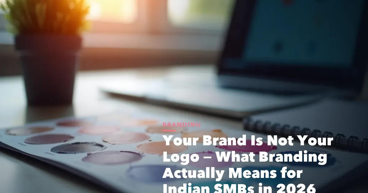 Branding beyond logo visual showing purpose positioning voice experience and visual identity layers for Indian SMBs
