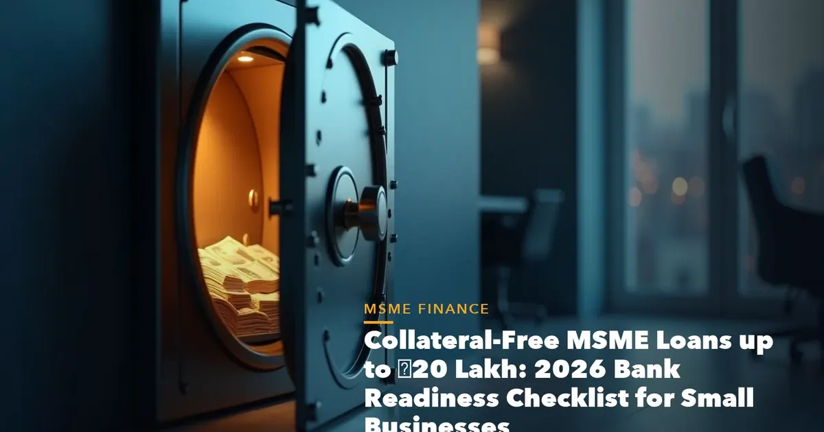 GST registration document checklist illustration for Collateral-Free MSME Loans ₹20 Lakh 2026