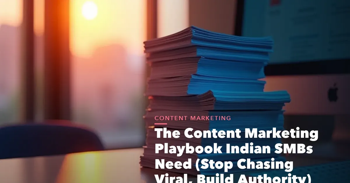 Content marketing playbook for Indian SMBs visual showing pillar topic calendar repurposing and authority compounding