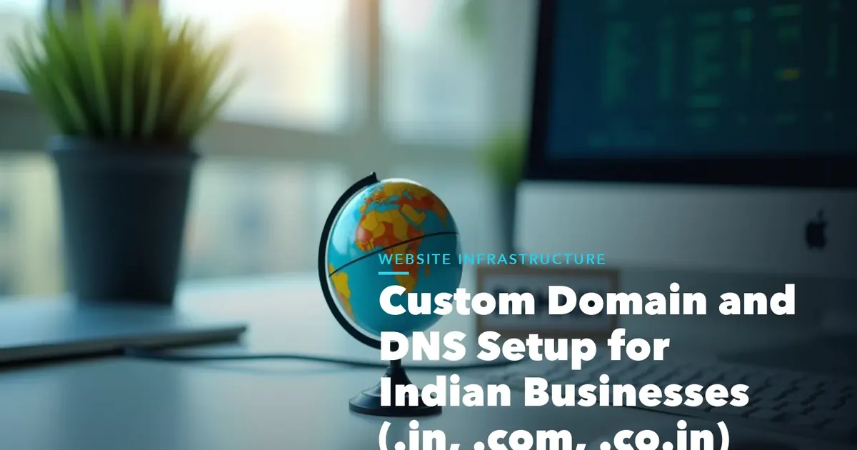 Business guide visual with process steps and compliance records for Custom Domain and DNS Setup for Indian