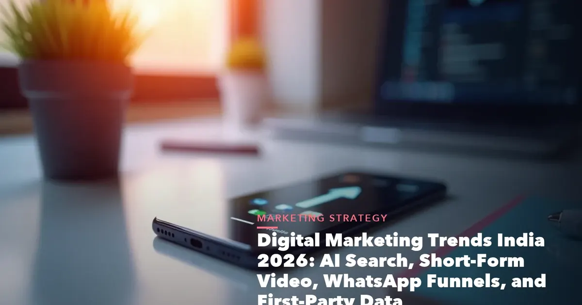 WhatsApp marketing workflow with template and conversion steps for Digital Marketing Trends India 2026 Search,