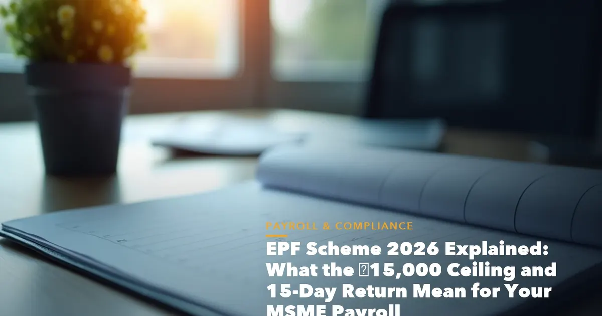 GST filing dashboard showing returns input tax credit and ledger items for EPF Scheme 2026 Explained What the ₹15,000