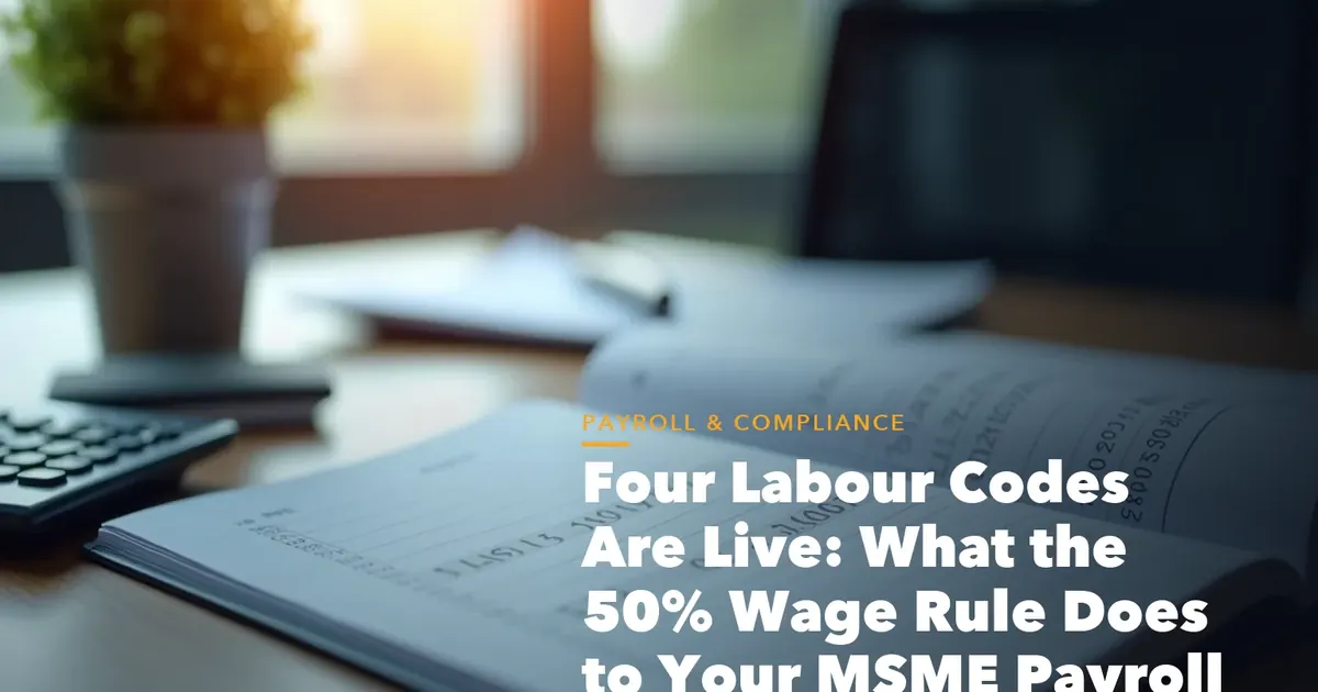 MSME registration benefits checklist with Udyam certificate for Four Labour Codes Are Live What the 50% Wage