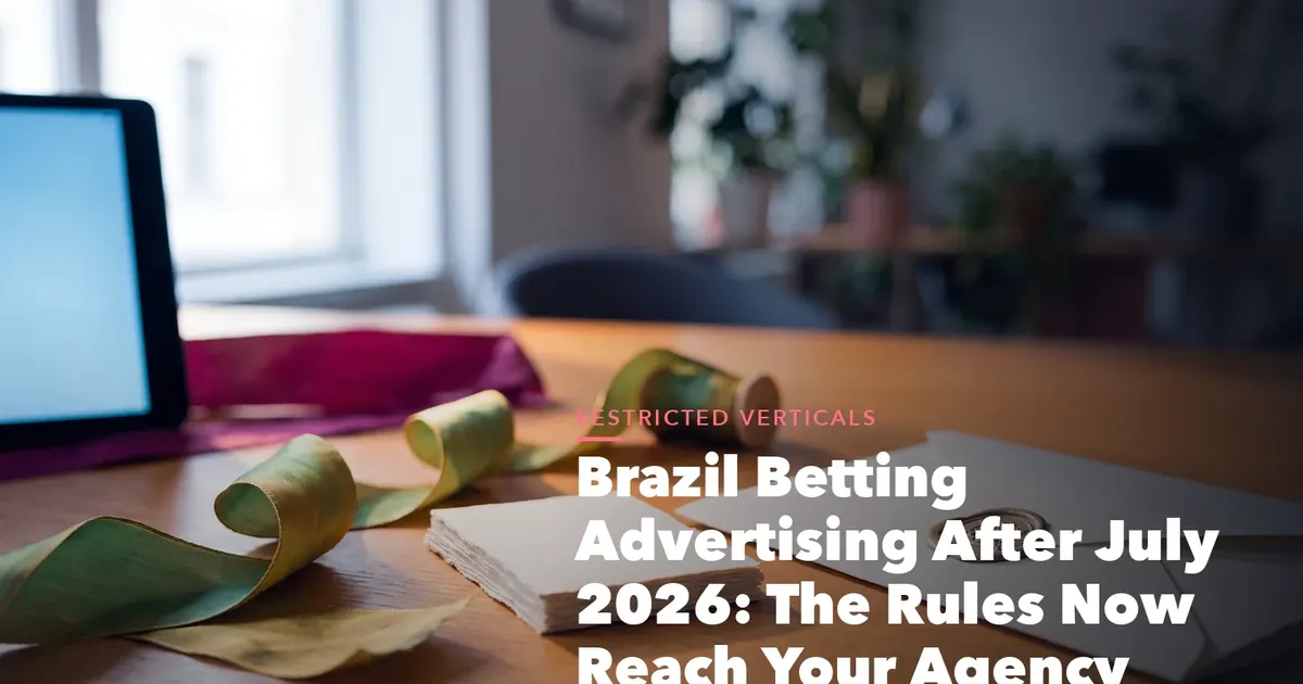 Business guide visual with process steps and compliance records for Brazil Betting Advertising After July 2026