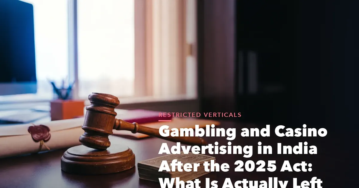 Business guide visual with process steps and compliance records for Gambling and Casino Advertising India After