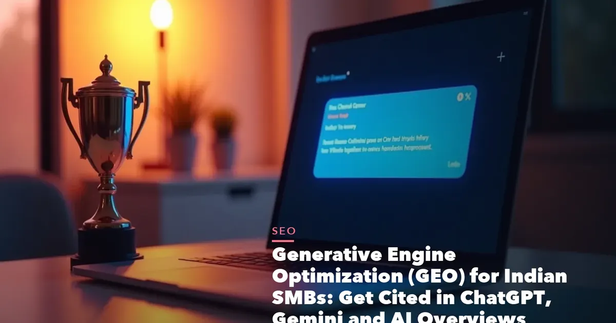 Business guide visual with process steps and compliance records for Generative Engine Optimization for Indian