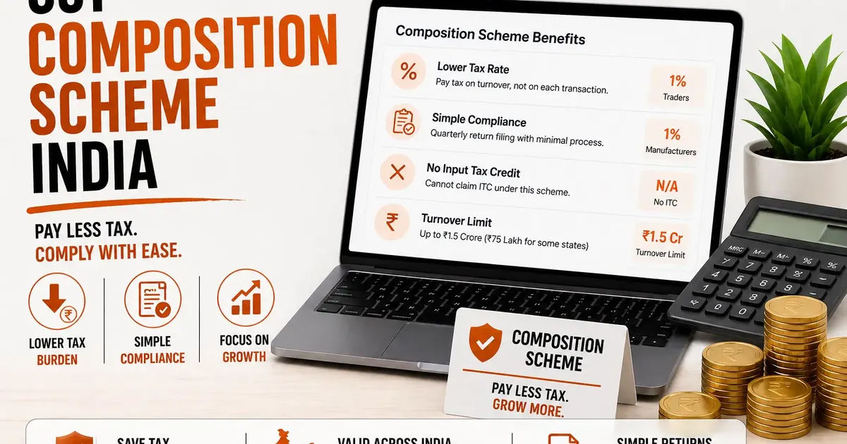 GST composition scheme benefits for Indian small businesses with lower tax and simple returns