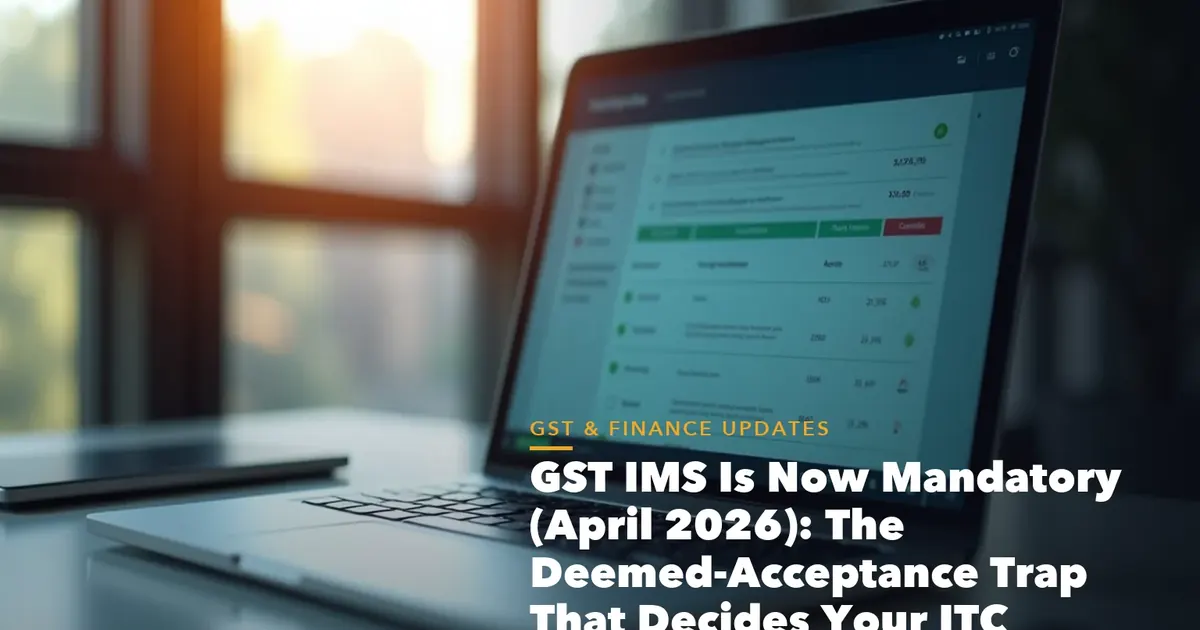Input tax credit reconciliation flow from invoices to claim for GST IMS Now Mandatory The Deemed-Acceptance