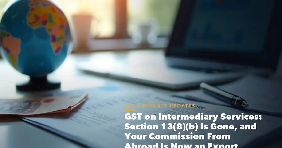 GST registration cost chart comparing portal and professional fees for GST Intermediary Services Section Gone, and
