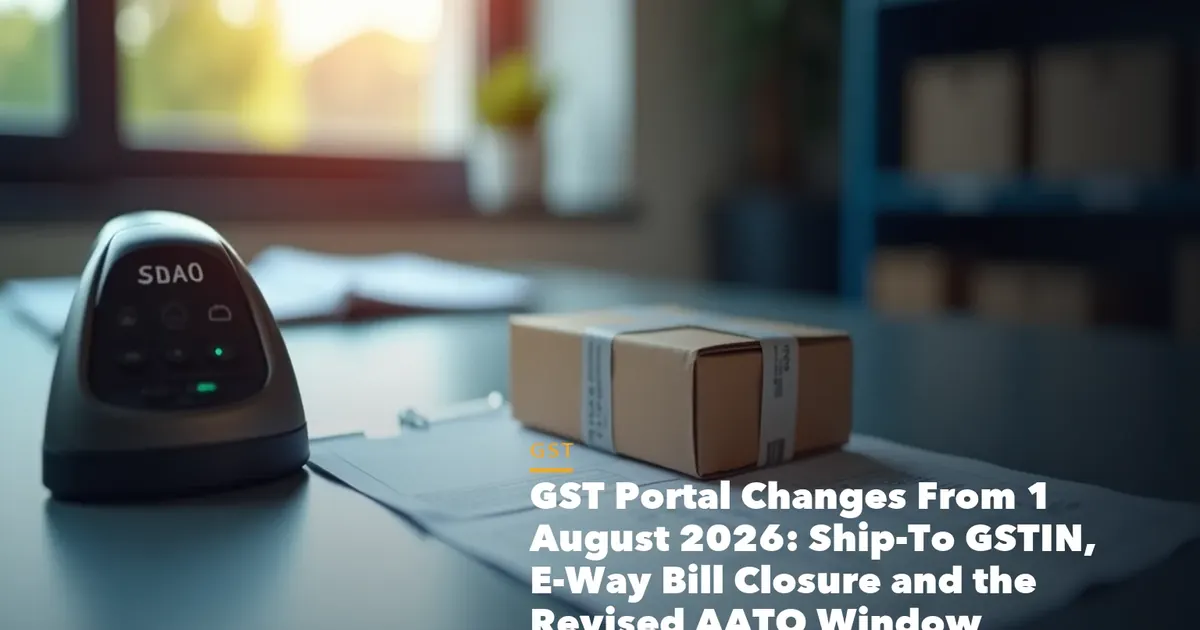 GSTIN number format diagram showing state PAN entity and check digit for GST Portal Changes From August 2026 Ship-To