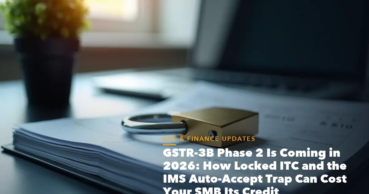 GST registration cost chart comparing portal and professional fees for GSTR-3B Phase Coming 2026 How Locked ITC and