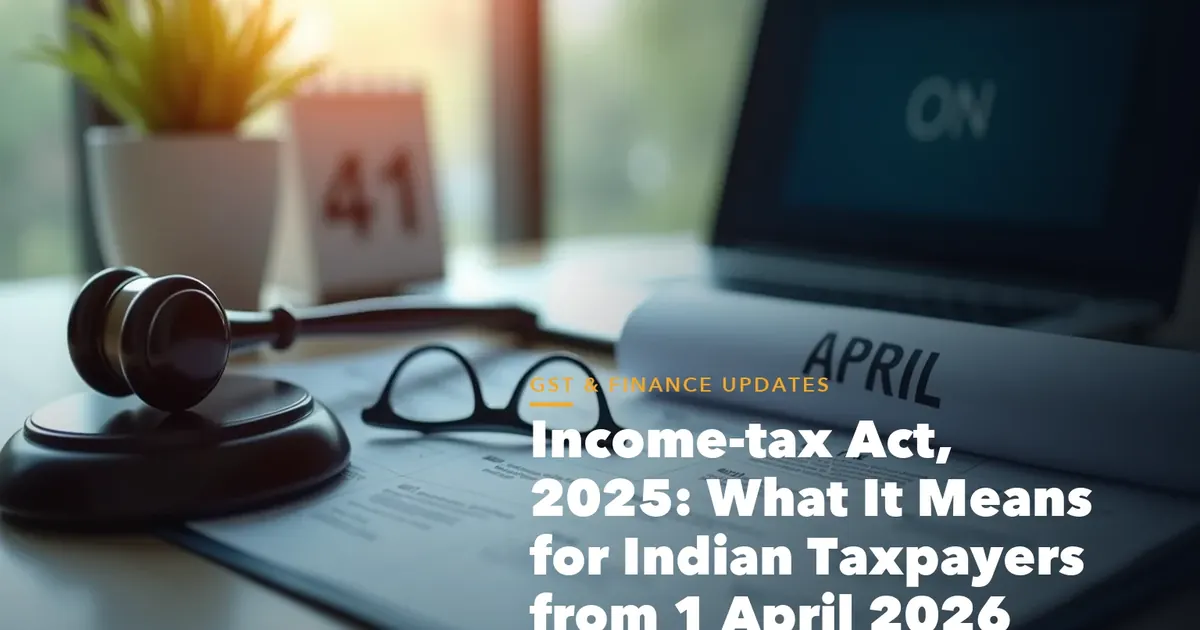 Business guide visual with process steps and compliance records for Income-tax Act, 2025 What Means for Indian