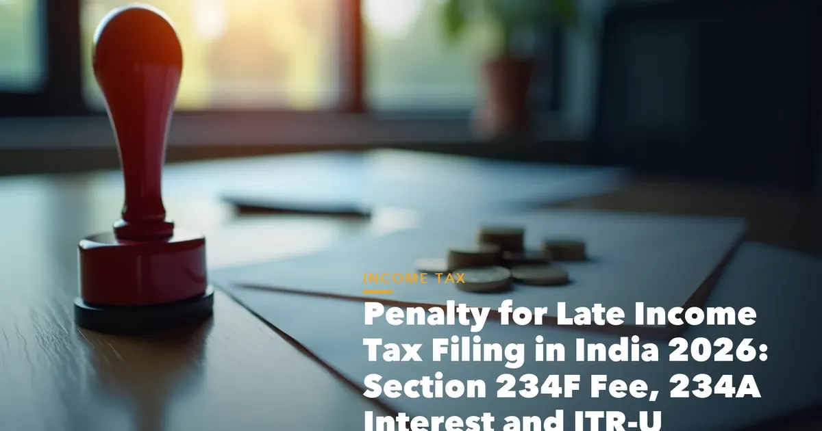 Income tax filing dashboard with ITR documents and verification steps for Penalty for Late Income Tax Filing India