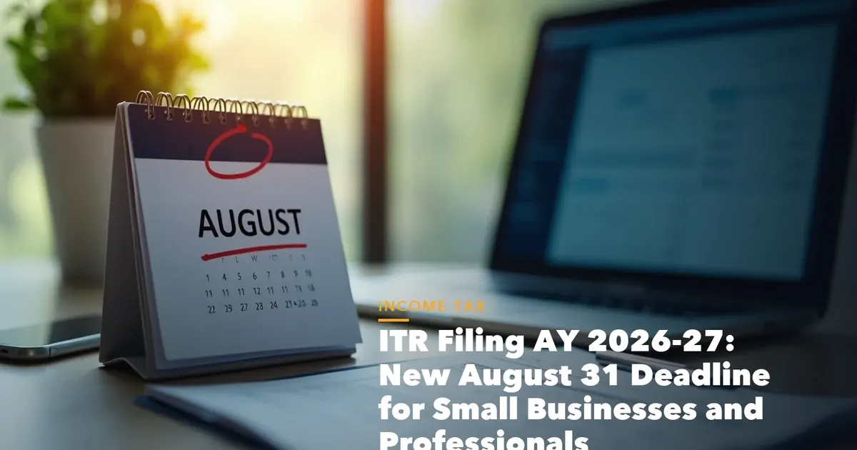 Income tax filing dashboard with ITR documents and verification steps for ITR Filing 2026-27 New August Deadline for
