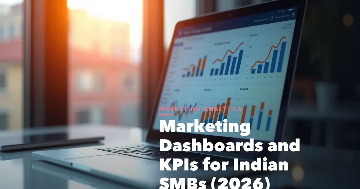 Business guide visual with process steps and compliance records for Marketing Dashboards and KPIs for Indian