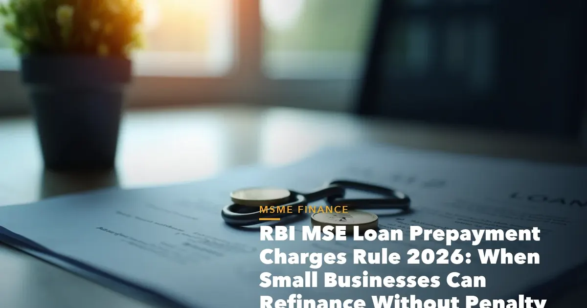 MSME registration benefits checklist with Udyam certificate for RBI MSE Loan Prepayment Charges Rule 2026