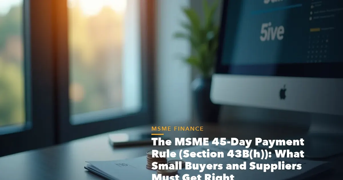 MSME registration benefits checklist with Udyam certificate for The MSME 45-Day Payment Rule What Small