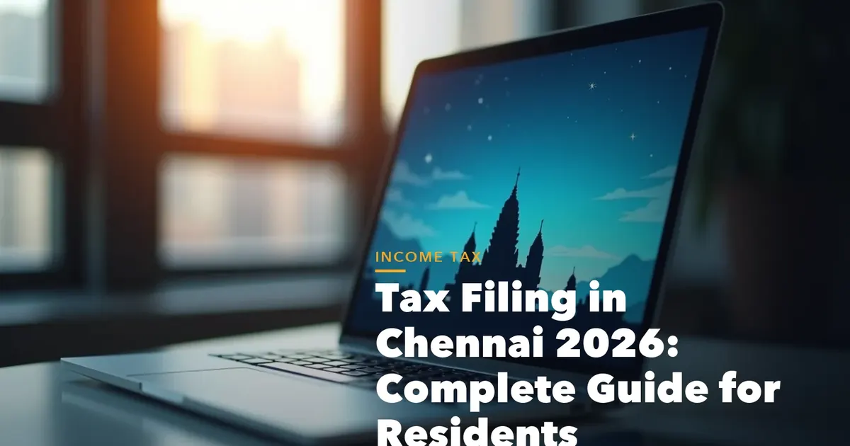 Tax filing in Chennai guide visual with Form 16 ITR checklist Anna Salai and Tidel Park IT corridor context