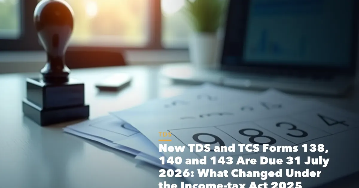 Income tax filing dashboard with ITR documents and verification steps for New TDS and TCS Forms 138, 140 and 143 Are