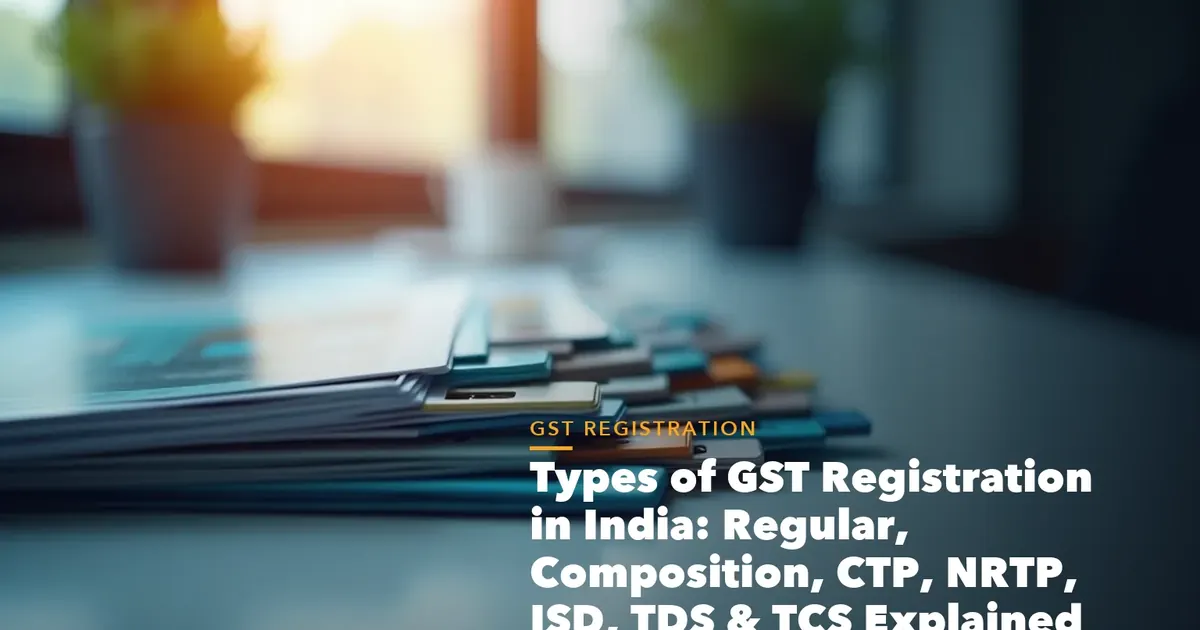 Income tax filing dashboard with ITR documents and verification steps for Types GST Registration India Regular,