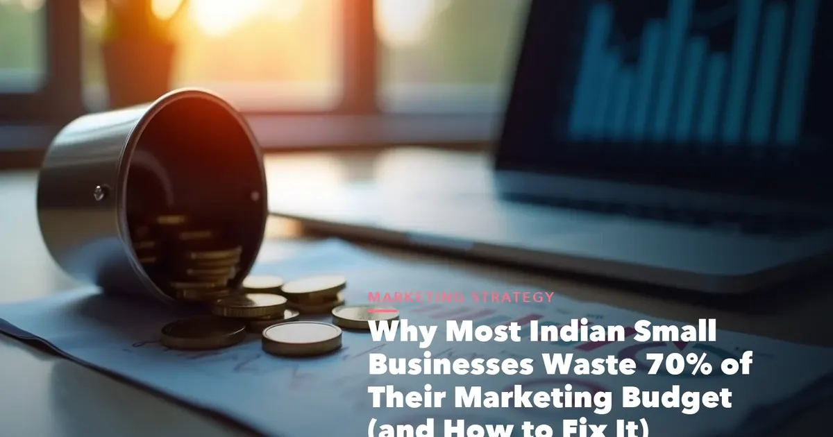 Indian small business marketing budget waste visual showing leaking funnel CPL CAC and revenue gap