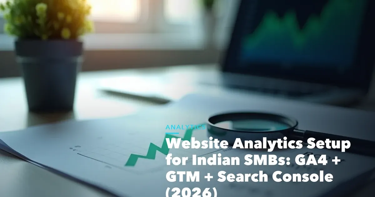 GA4 analytics dashboard with events and conversion charts for Website Analytics Setup for Indian SMBs GA4