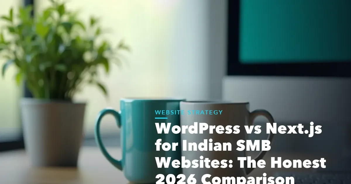 Business guide visual with process steps and compliance records for WordPress Next.js for Indian SMB Websites